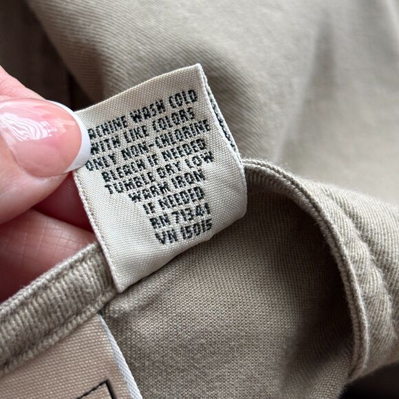 LL Bean Camp Dress Pockets Maxi Khaki Lagenlook Gorpcore Minimalist Size 14 E155 - Picture 8 of 9